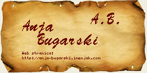 Anja Bugarski vizit kartica